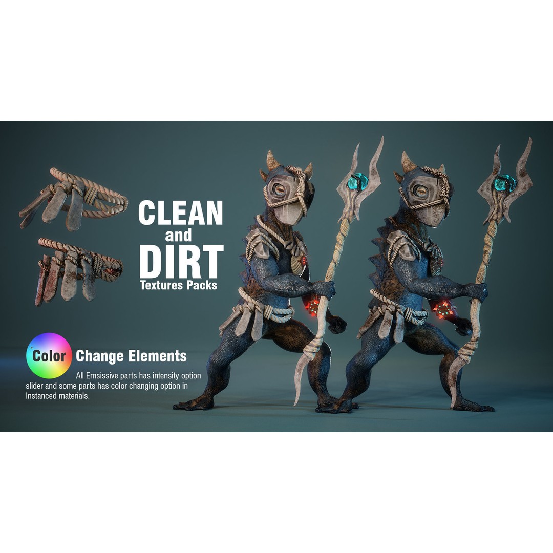 Alien Toads 3D Model – Low Poly Game Ready Characters, FBX - View 6