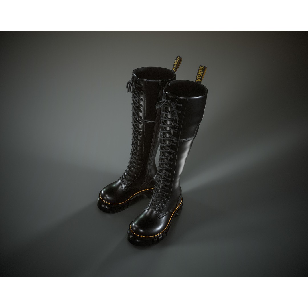 Dr. Martens Audrick 20 Eye 3D Model – Low Poly Game Asset, FBX & OBJ - View 4