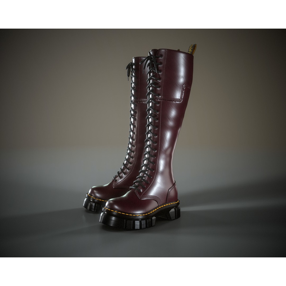 Dr. Martens Audrick 20 Eye 3D Model – Low Poly Game Asset, FBX & OBJ - View 7