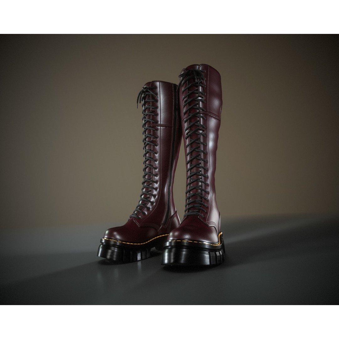 Dr. Martens Audrick 20 Eye 3D Model – Low Poly Game Asset, FBX & OBJ - View 8