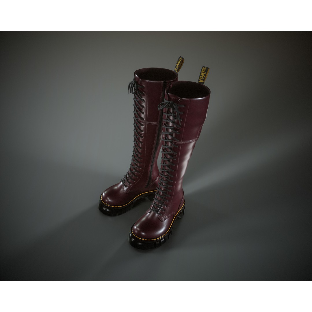 Dr. Martens Audrick 20 Eye 3D Model – Low Poly Game Asset, FBX & OBJ - View 9