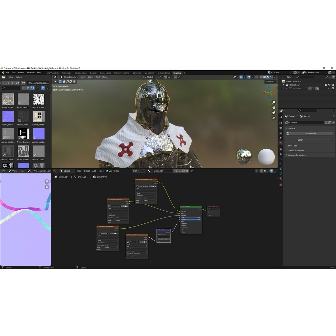 Armored Knight 3D Model – Low Poly Rigged Character with PBR Textures