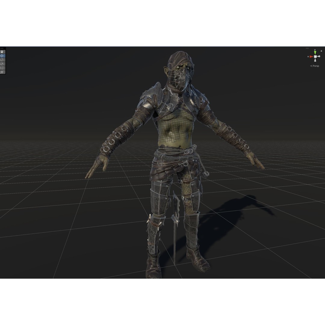 SkinnyOrc 3D Model – Low Poly Character, Rigged with Animations