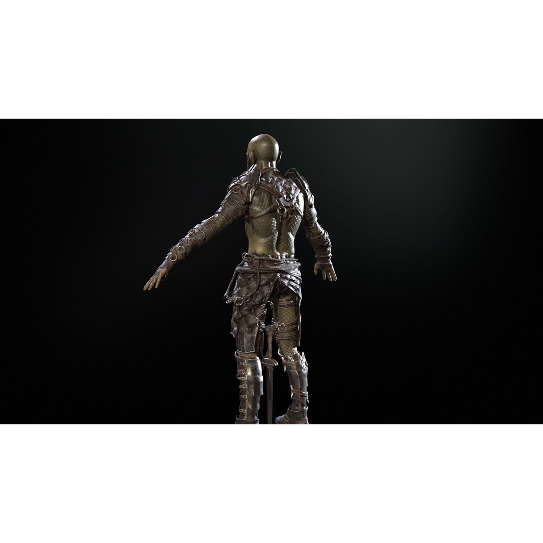 SkinnyOrc 3D Model – Low Poly Character, Rigged with Animations - View 11