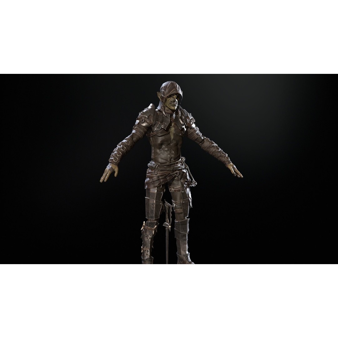SkinnyOrc 3D Model – Low Poly Character, Rigged with Animations - View 17