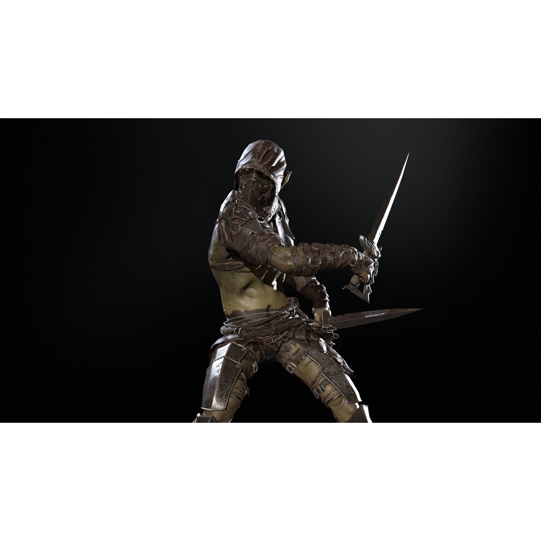 SkinnyOrc 3D Model – Low Poly Character, Rigged with Animations - View 24