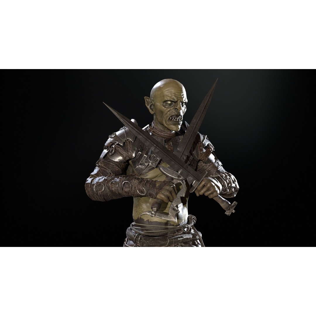 SkinnyOrc 3D Model – Low Poly Character, Rigged with Animations - View 26