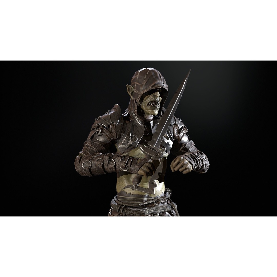 SkinnyOrc 3D Model – Low Poly Character, Rigged with Animations - View 27