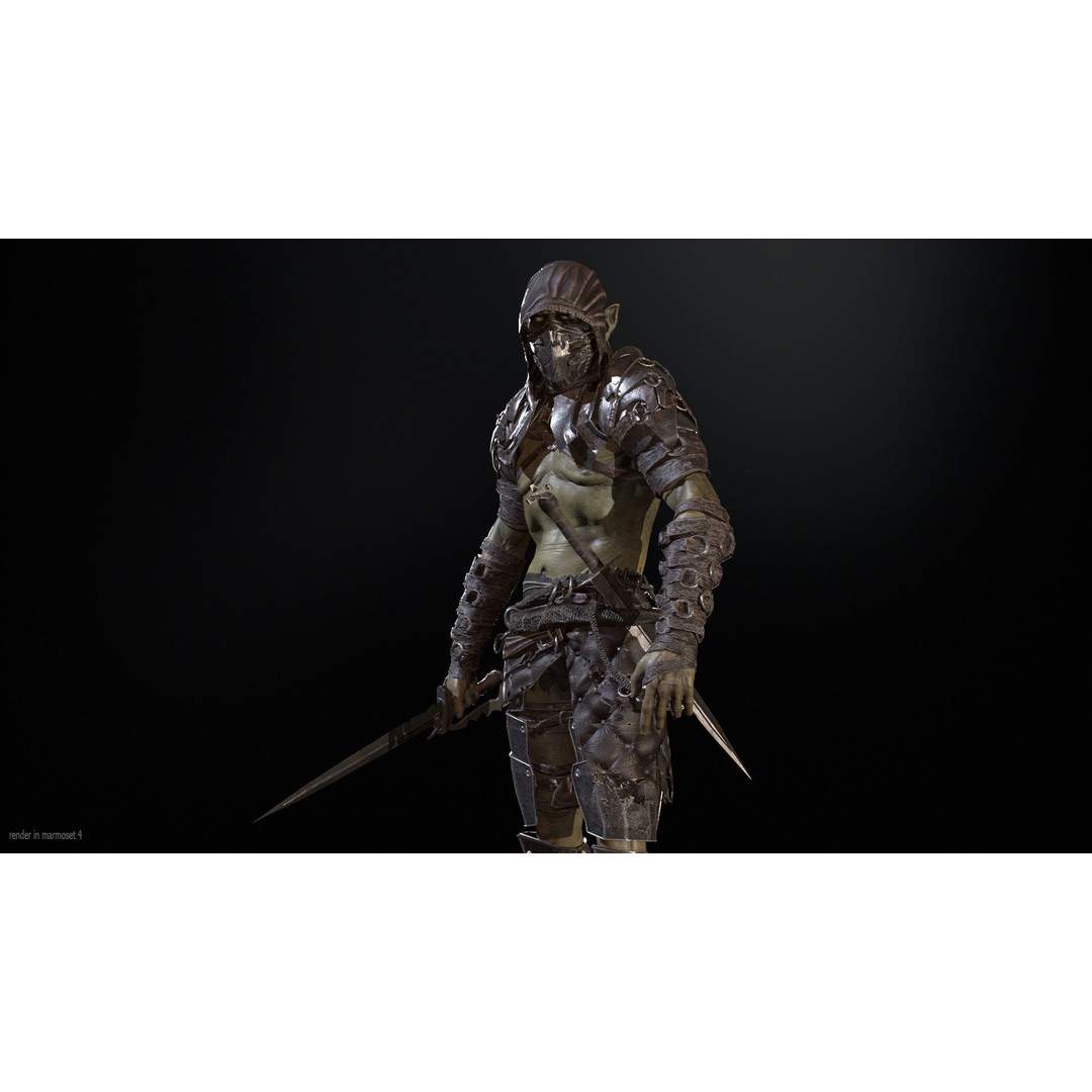 SkinnyOrc 3D Model – Low Poly Character, Rigged with Animations - View 3