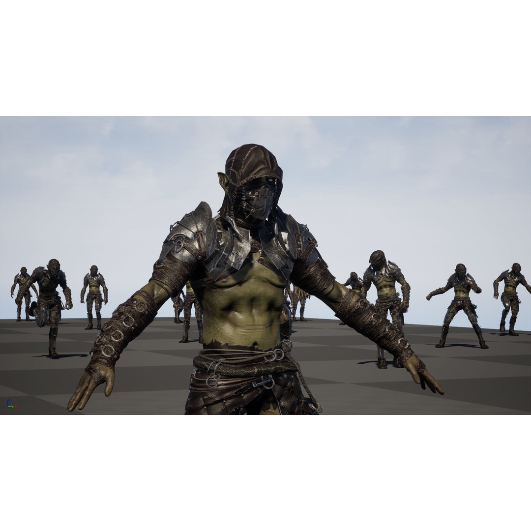 SkinnyOrc 3D Model – Low Poly Character, Rigged with Animations - View 31