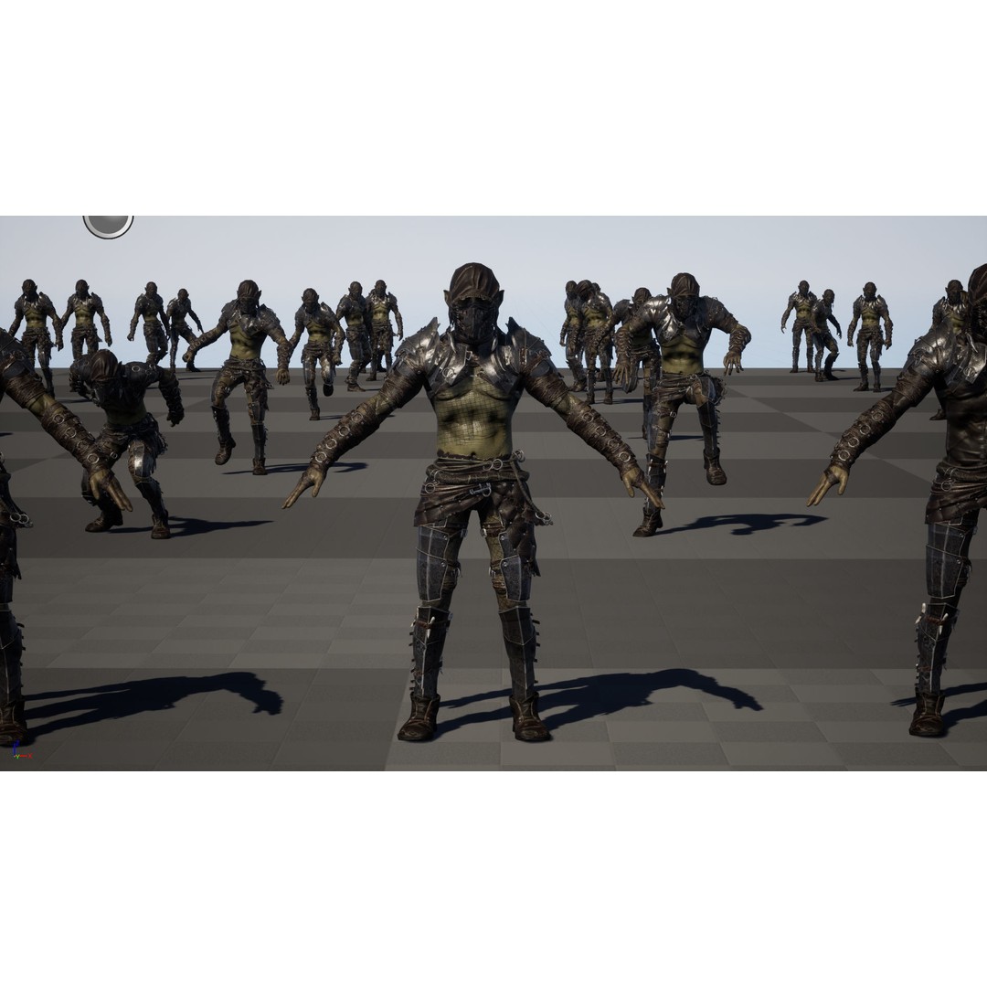 SkinnyOrc 3D Model – Low Poly Character, Rigged with Animations - View 32