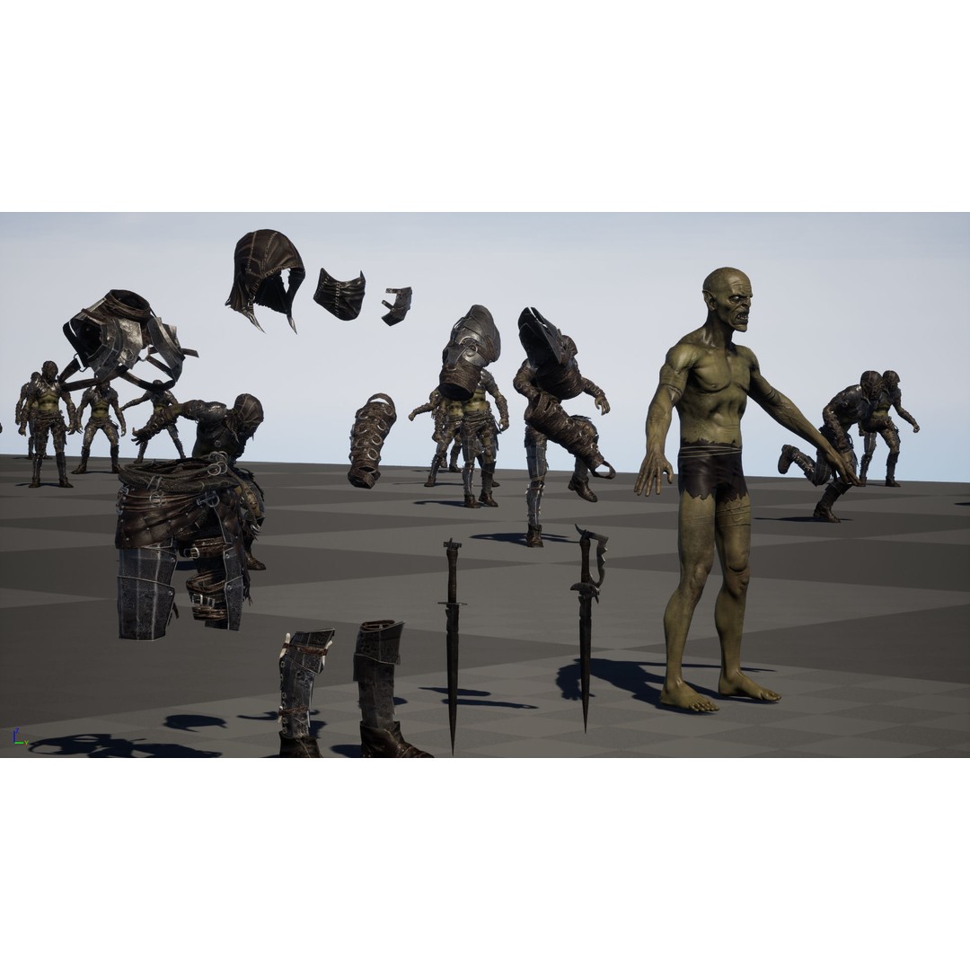SkinnyOrc 3D Model – Low Poly Character, Rigged with Animations - View 34
