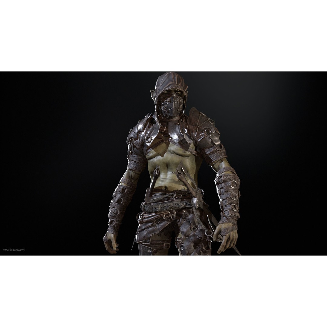 SkinnyOrc 3D Model – Low Poly Character, Rigged with Animations - View 4