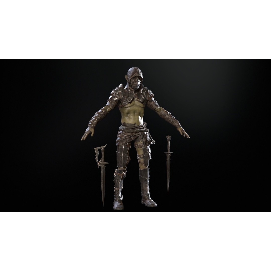 SkinnyOrc 3D Model – Low Poly Character, Rigged with Animations - View 7