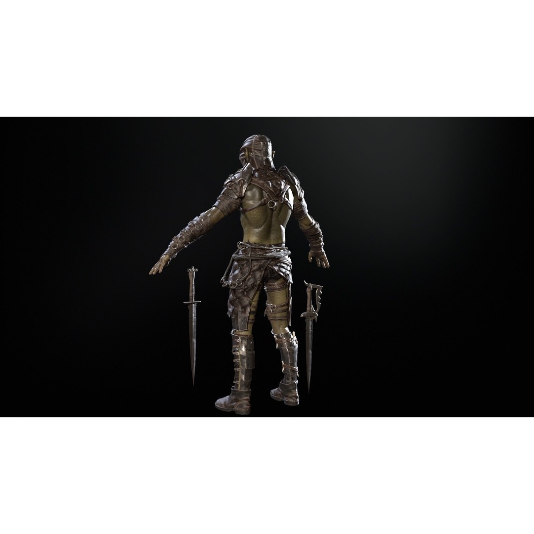 SkinnyOrc 3D Model – Low Poly Character, Rigged with Animations - View 8