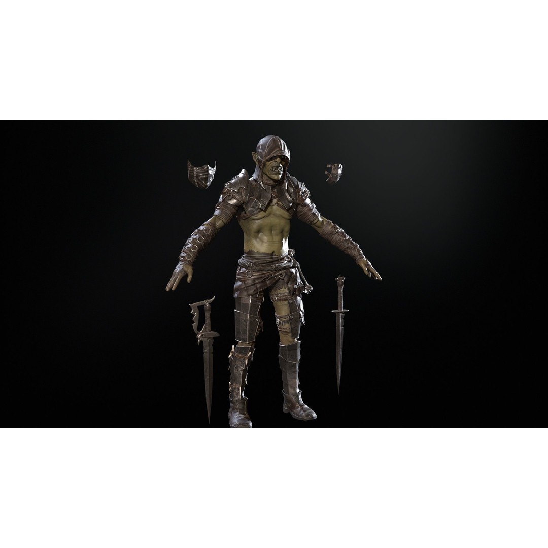 SkinnyOrc 3D Model – Low Poly Character, Rigged with Animations - View 9