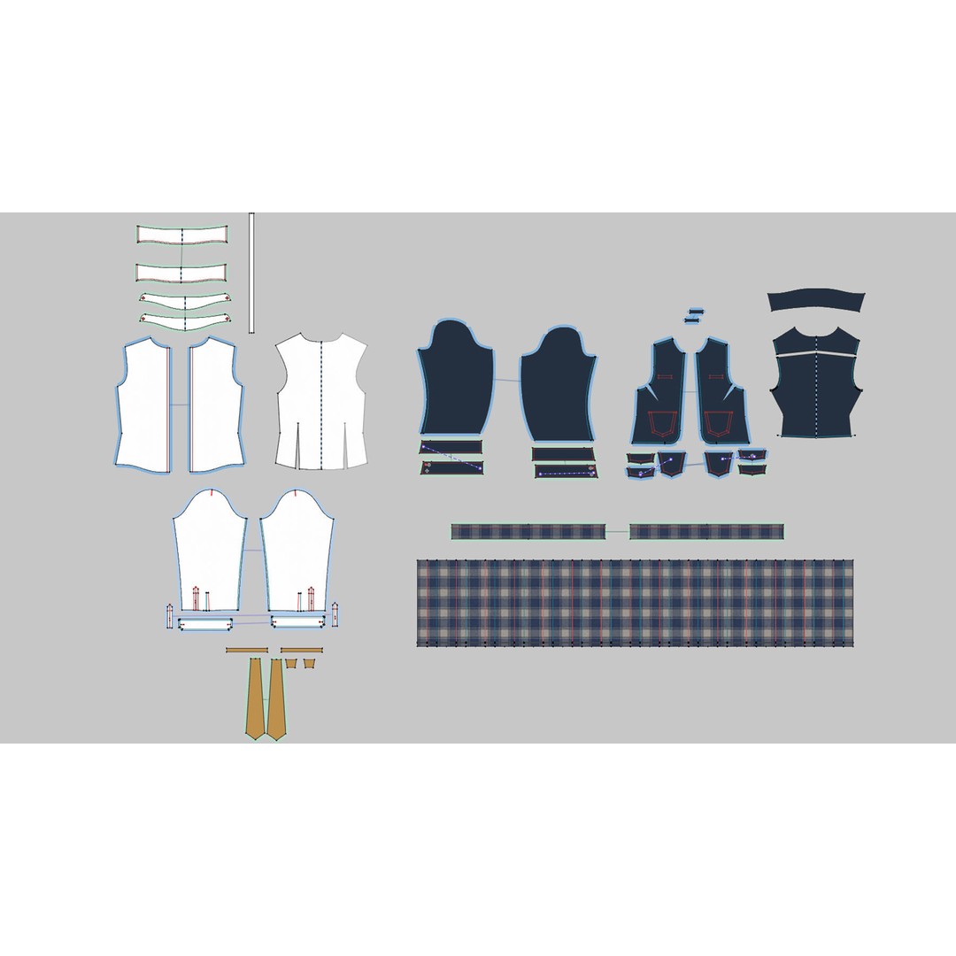 School Uniform 3D Model – Marvelous Designer Clothing, OBJ & BLEND - View 9