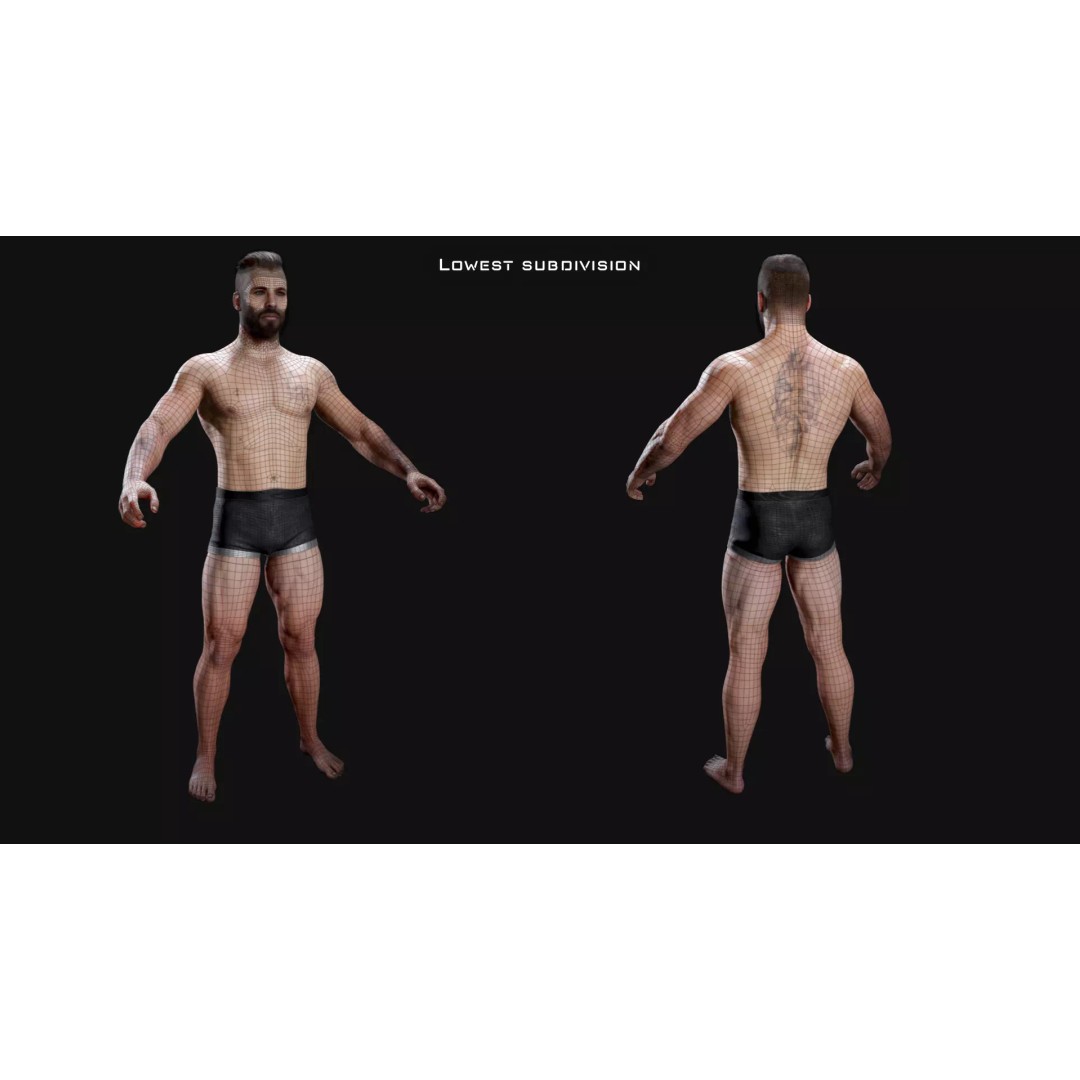 Realistic Military Base Male Character 3D Model – Low Poly Rigged Asset for Games - View 12