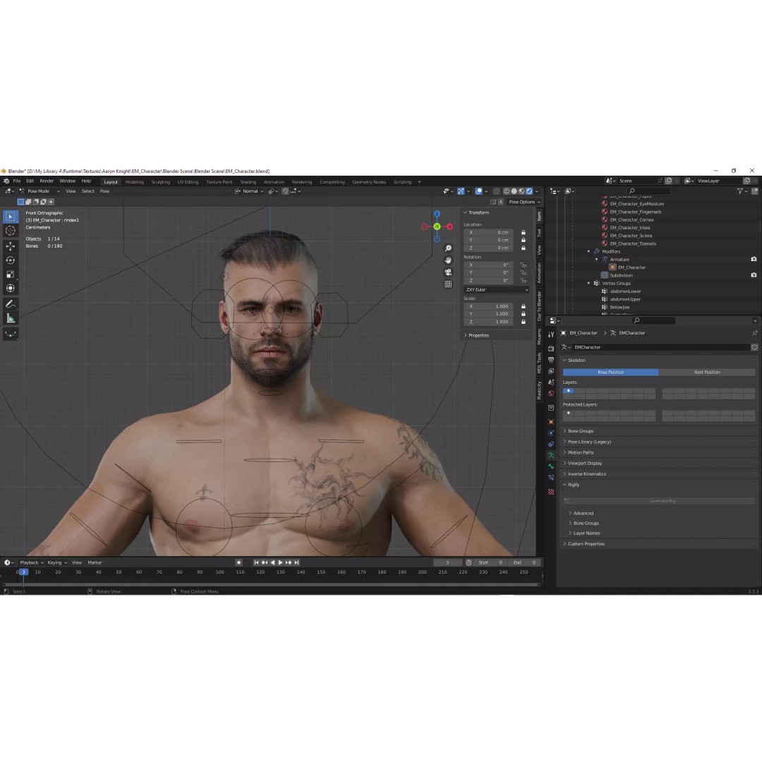 Realistic Military Base Male Character 3D Model – Low Poly Rigged Asset for Games - View 27