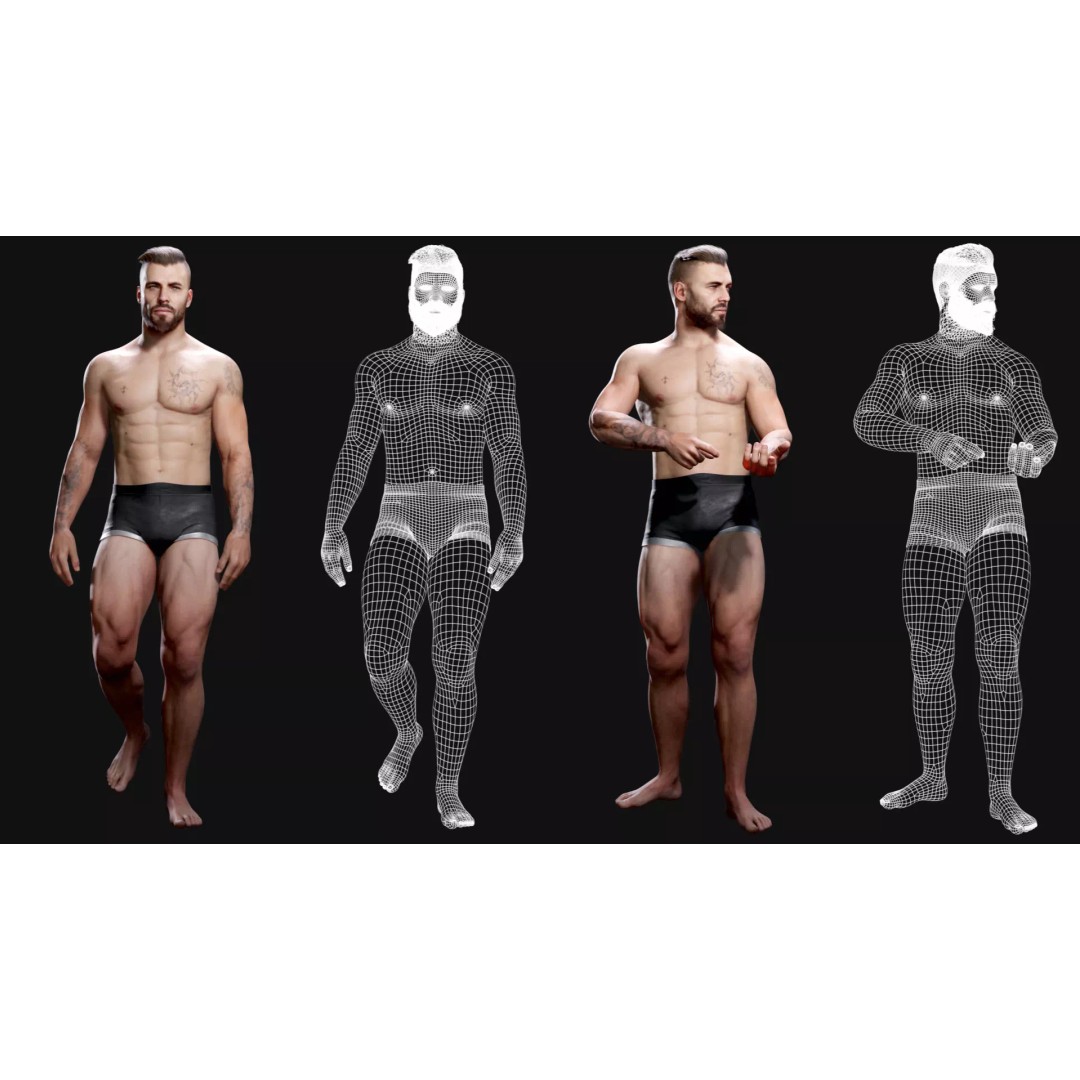 Realistic Military Base Male Character 3D Model – Low Poly Rigged Asset for Games - View 8