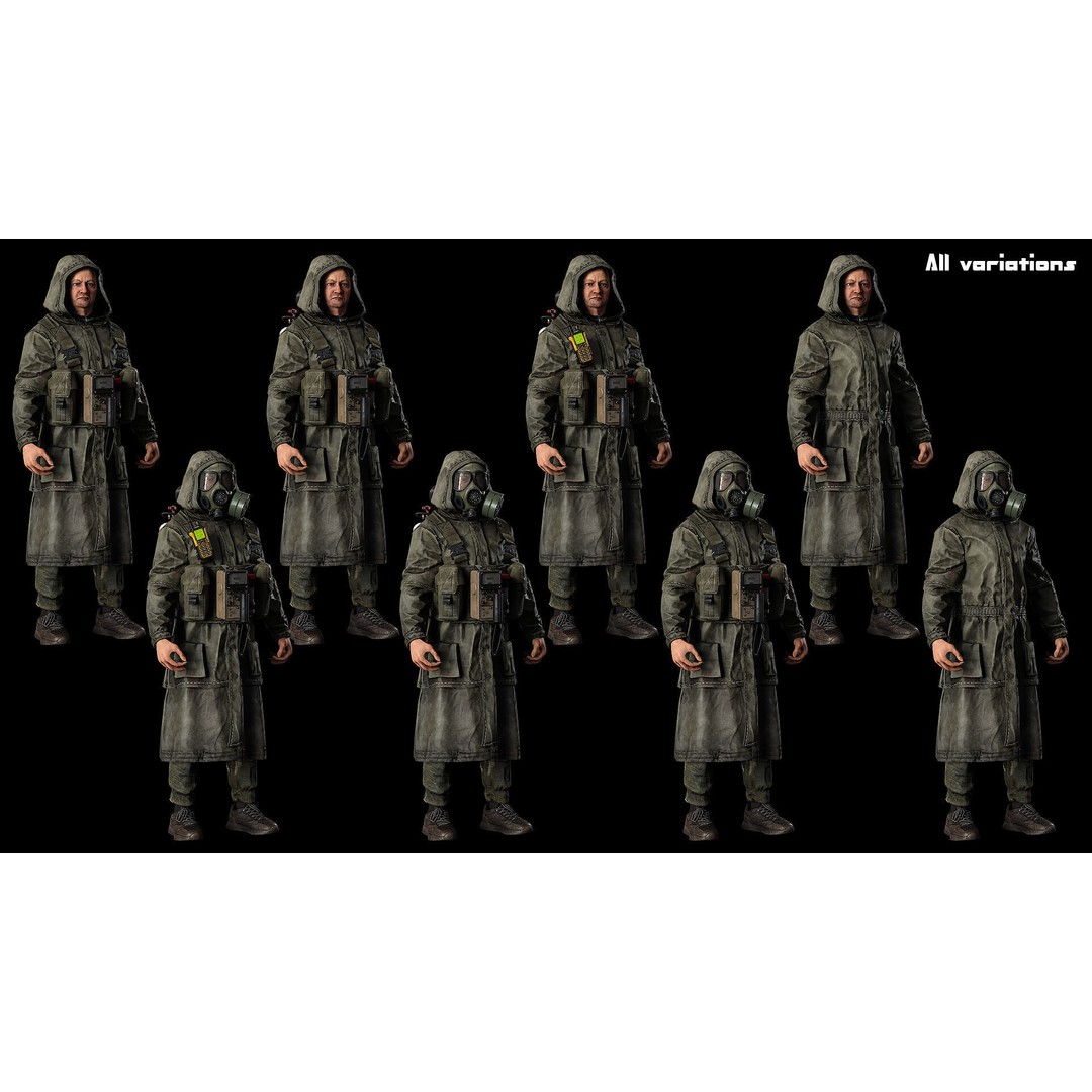 Post-Apocalyptic Survivor 3D Model – Modular Low-Poly Game Asset, FBX - View 10