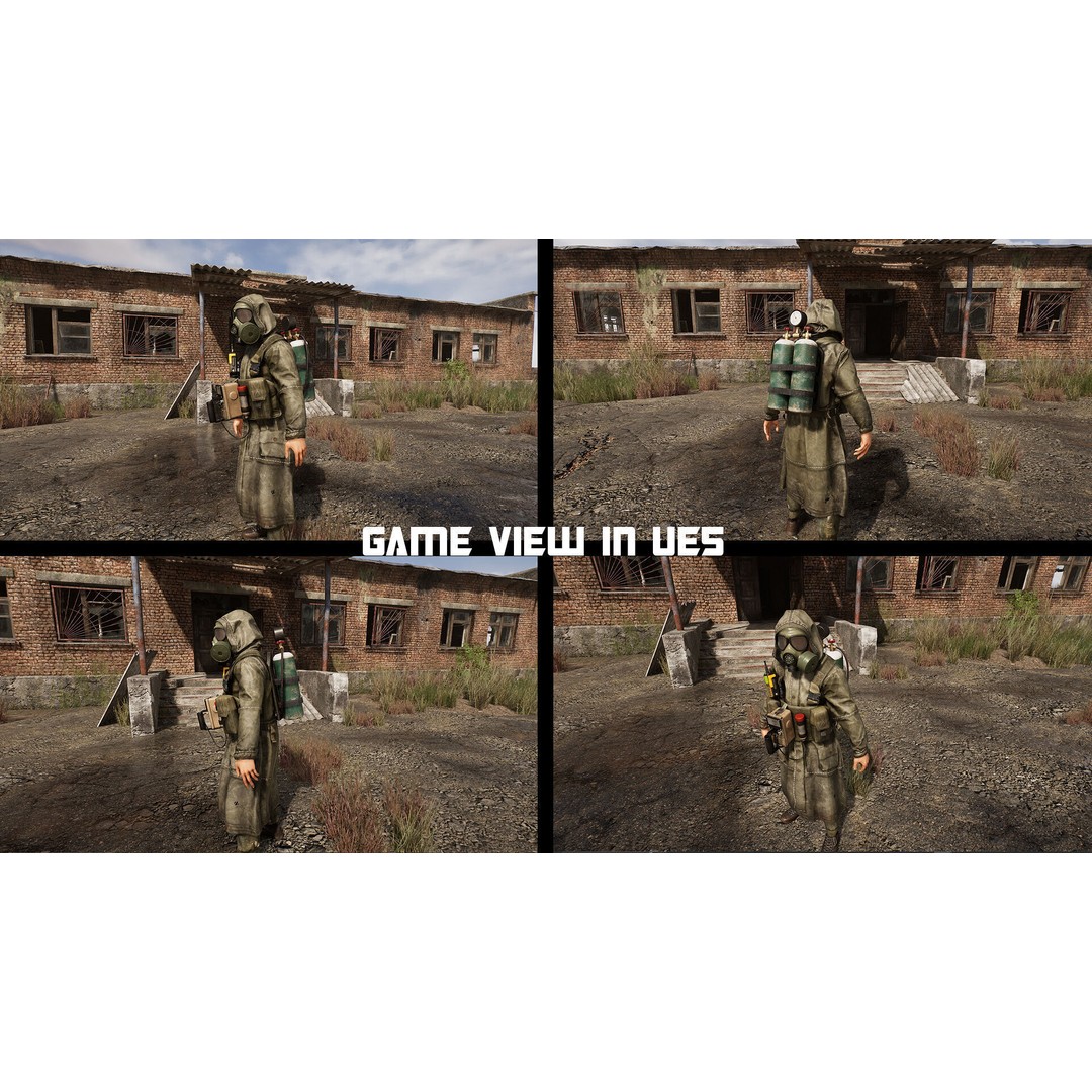 Post-Apocalyptic Survivor 3D Model – Modular Low-Poly Game Asset, FBX - View 11