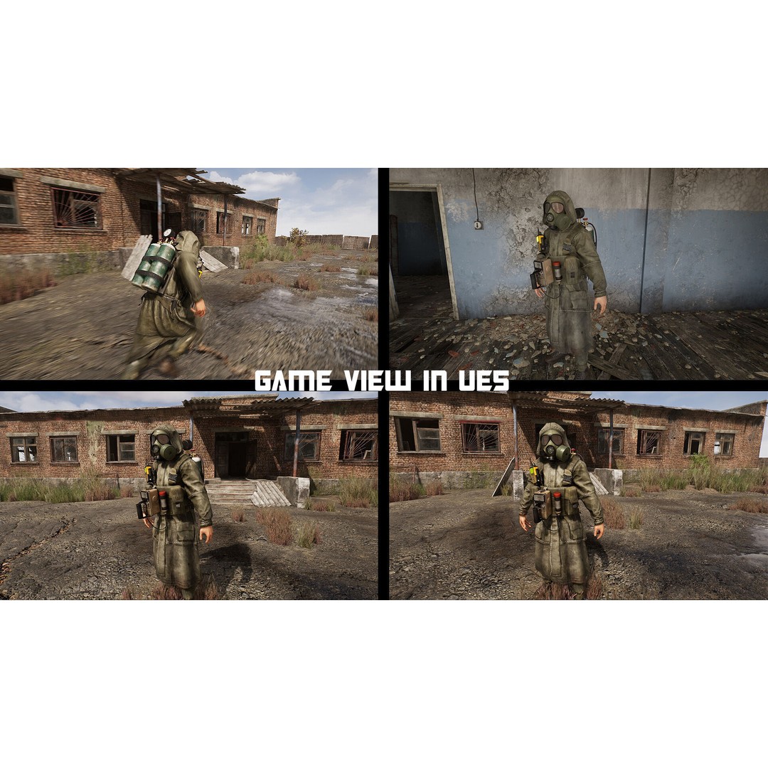 Post-Apocalyptic Survivor 3D Model – Modular Low-Poly Game Asset, FBX - View 12
