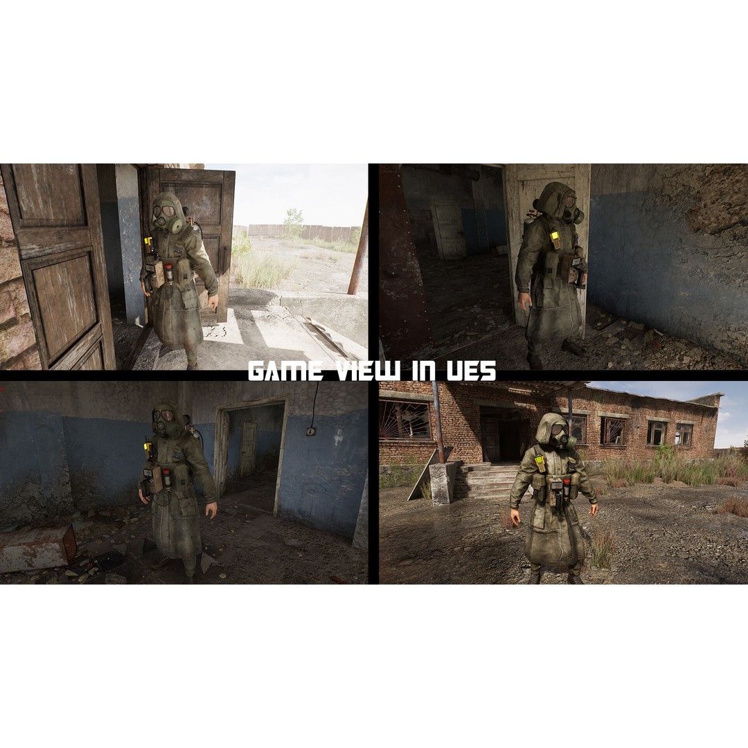 Post-Apocalyptic Survivor 3D Model – Modular Low-Poly Game Asset, FBX - View 14