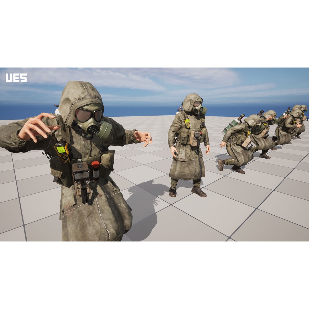 Post-Apocalyptic Survivor 3D Model – Modular Low-Poly Game Asset, FBX - View 17
