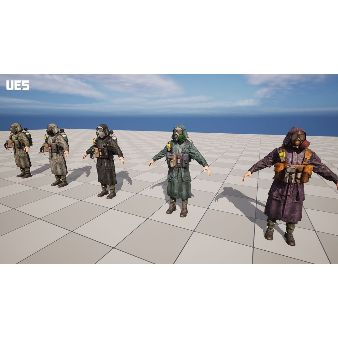 Post-Apocalyptic Survivor 3D Model – Modular Low-Poly Game Asset, FBX - View 20