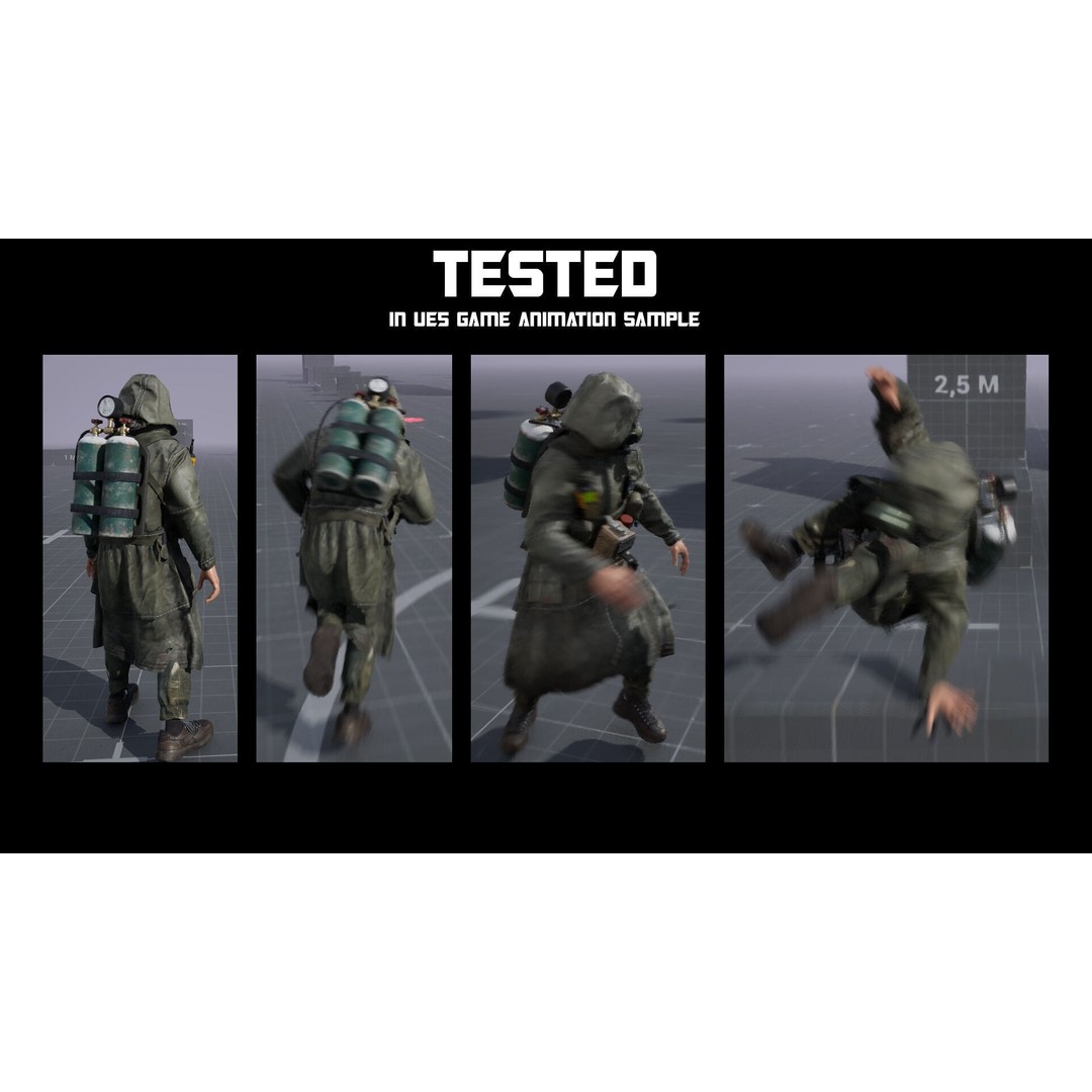 Post-Apocalyptic Survivor 3D Model – Modular Low-Poly Game Asset, FBX - View 23