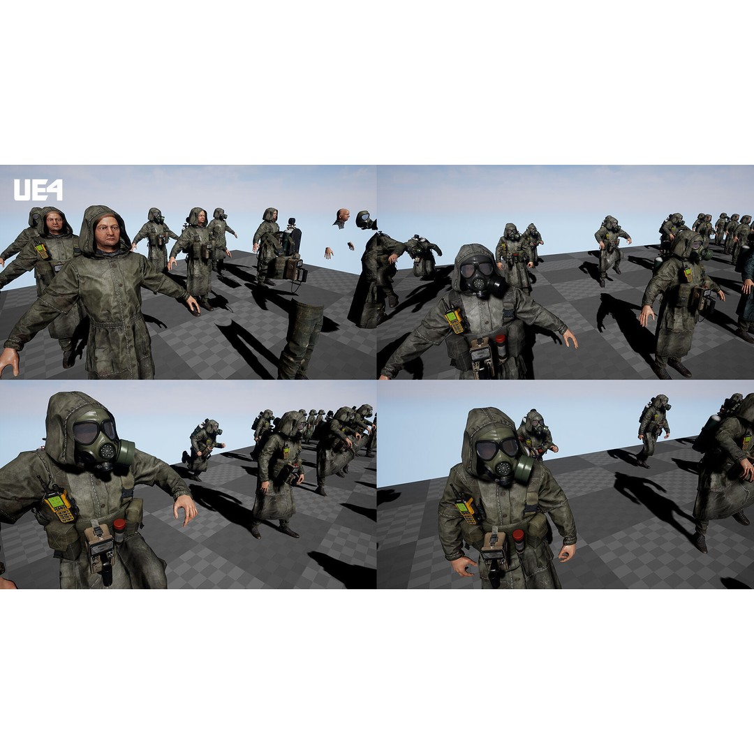 Post-Apocalyptic Survivor 3D Model – Modular Low-Poly Game Asset, FBX - View 25