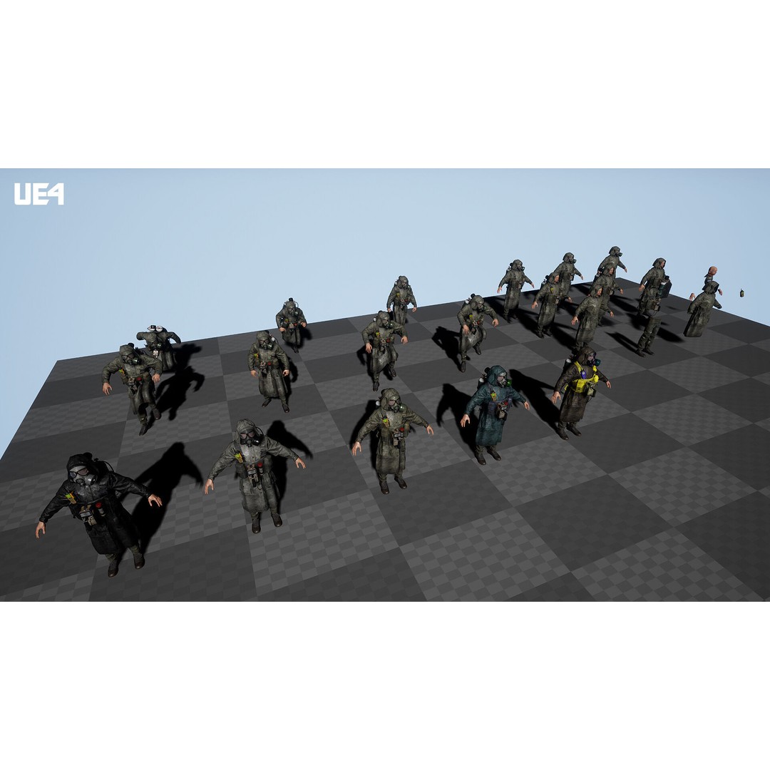 Post-Apocalyptic Survivor 3D Model – Modular Low-Poly Game Asset, FBX - View 26