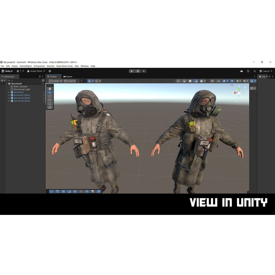 Post-Apocalyptic Survivor 3D Model – Modular Low-Poly Game Asset, FBX - View 27