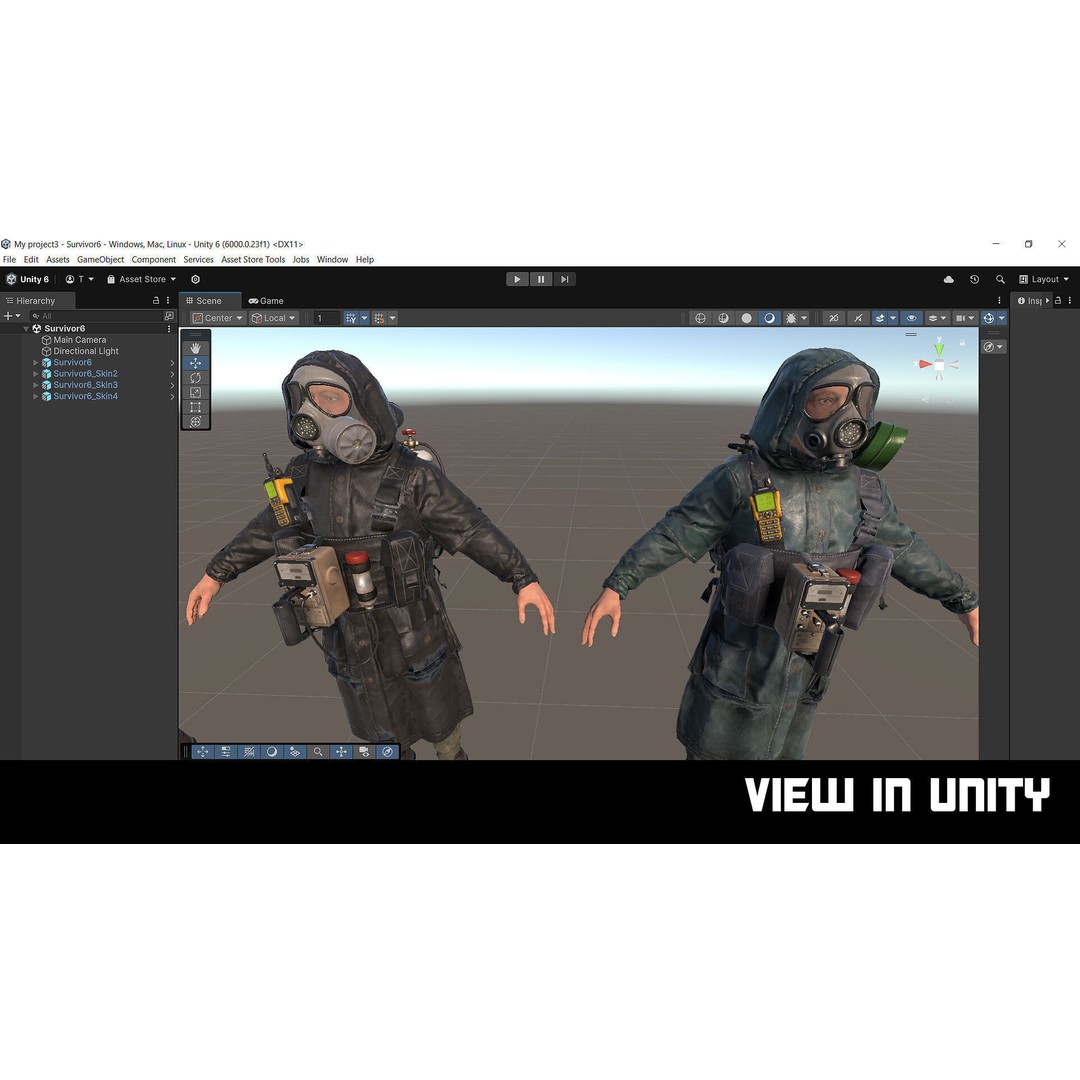 Post-Apocalyptic Survivor 3D Model – Modular Low-Poly Game Asset, FBX - View 28