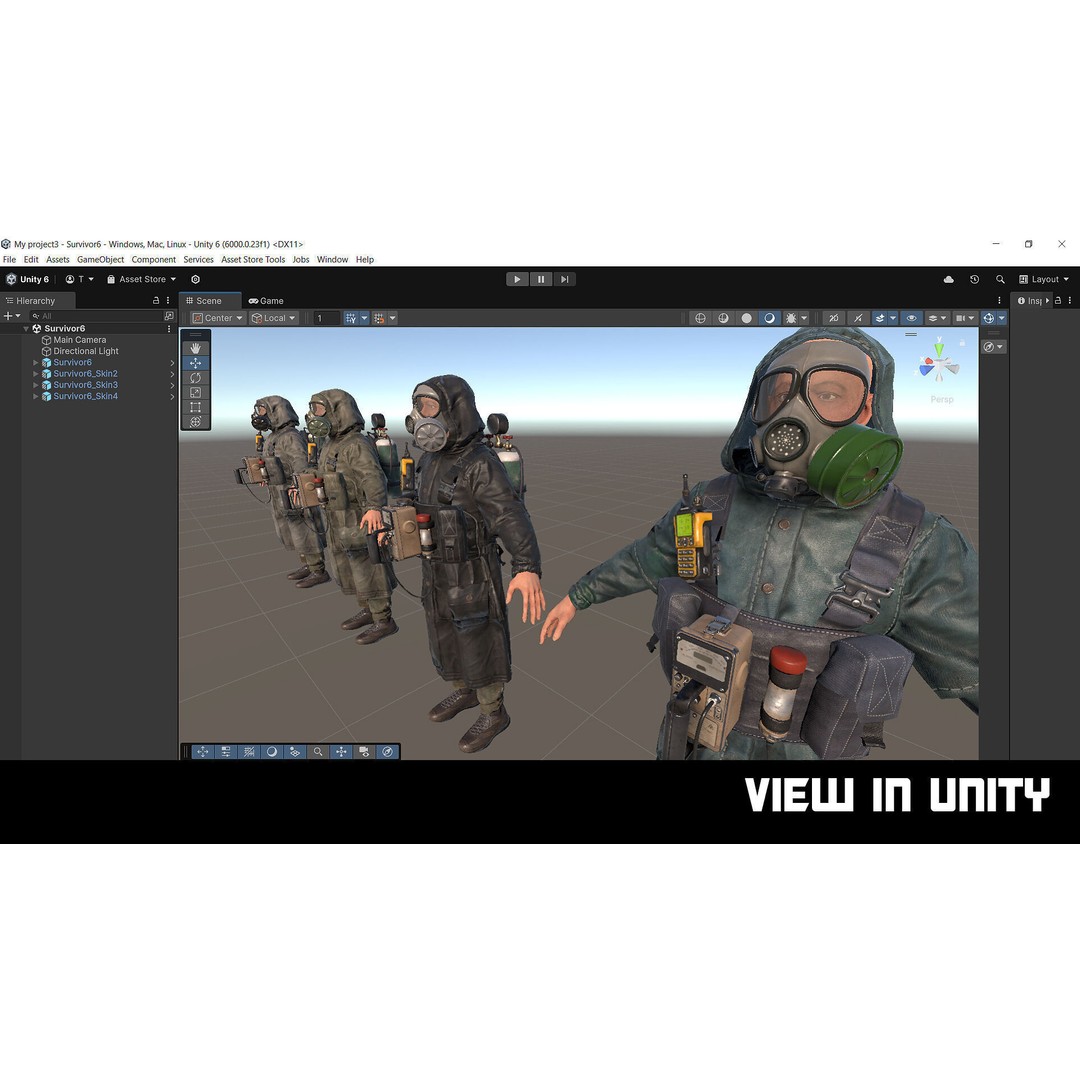 Post-Apocalyptic Survivor 3D Model – Modular Low-Poly Game Asset, FBX - View 29