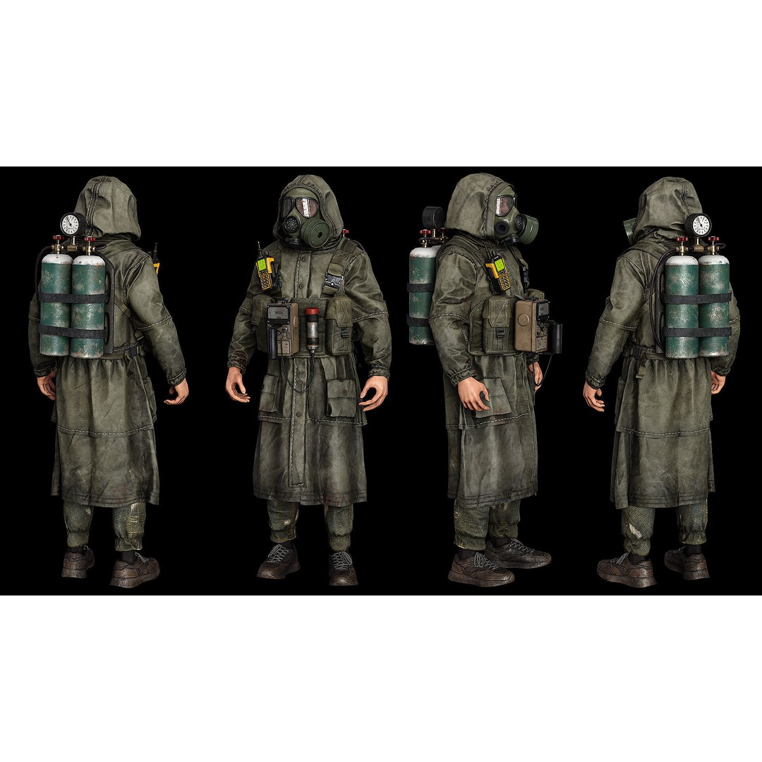 Post-Apocalyptic Survivor 3D Model – Modular Low-Poly Game Asset, FBX - View 3