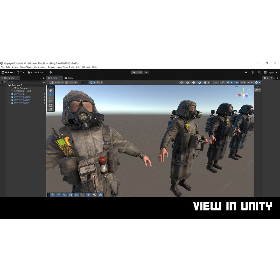 Post-Apocalyptic Survivor 3D Model – Modular Low-Poly Game Asset, FBX - View 30