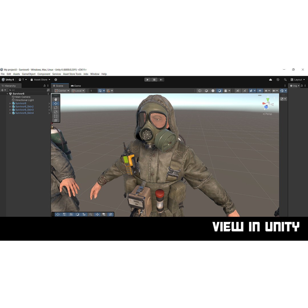 Post-Apocalyptic Survivor 3D Model – Modular Low-Poly Game Asset, FBX - View 31