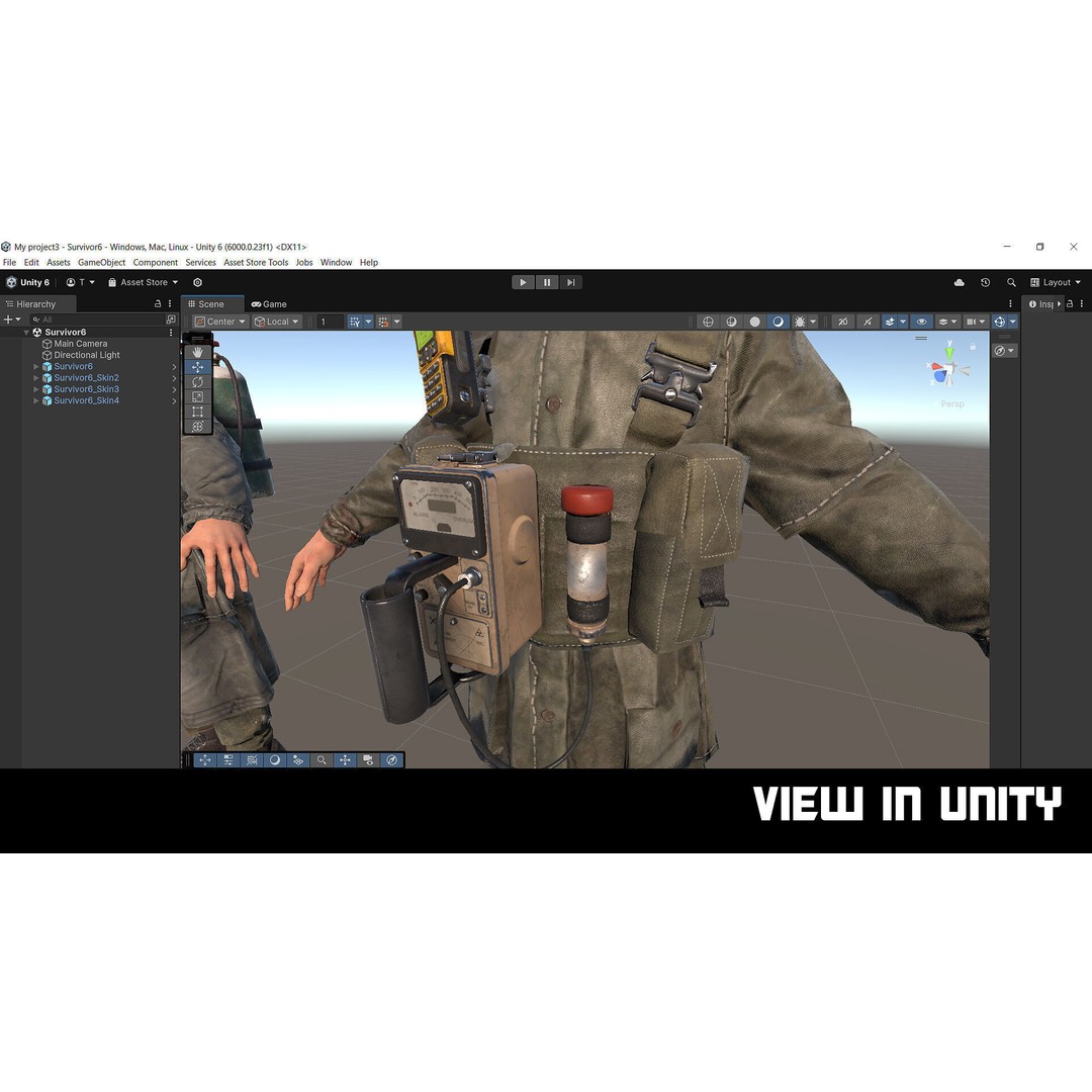 Post-Apocalyptic Survivor 3D Model – Modular Low-Poly Game Asset, FBX - View 32