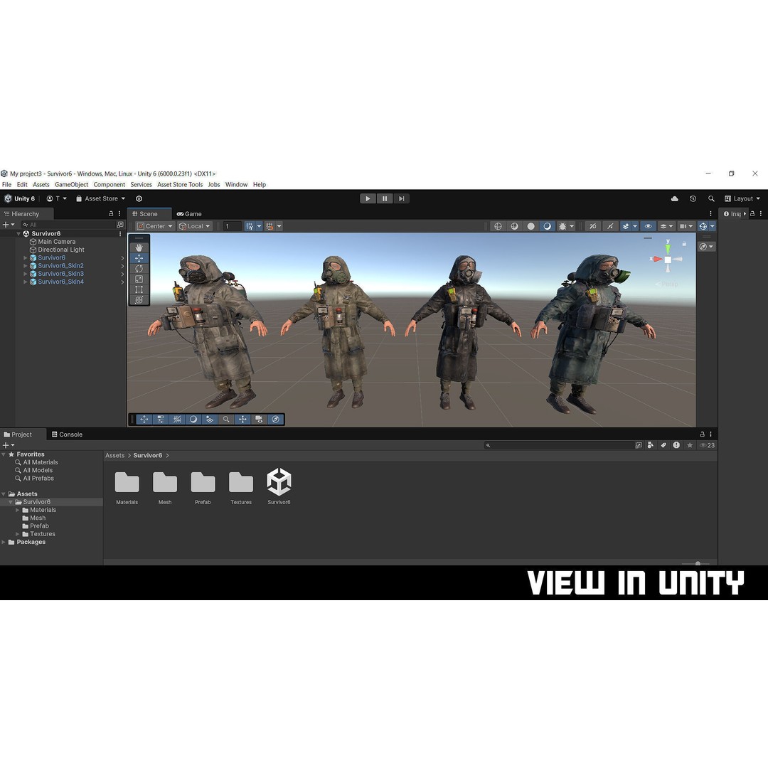 Post-Apocalyptic Survivor 3D Model – Modular Low-Poly Game Asset, FBX - View 34