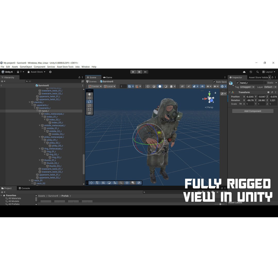 Post-Apocalyptic Survivor 3D Model – Modular Low-Poly Game Asset, FBX - View 39