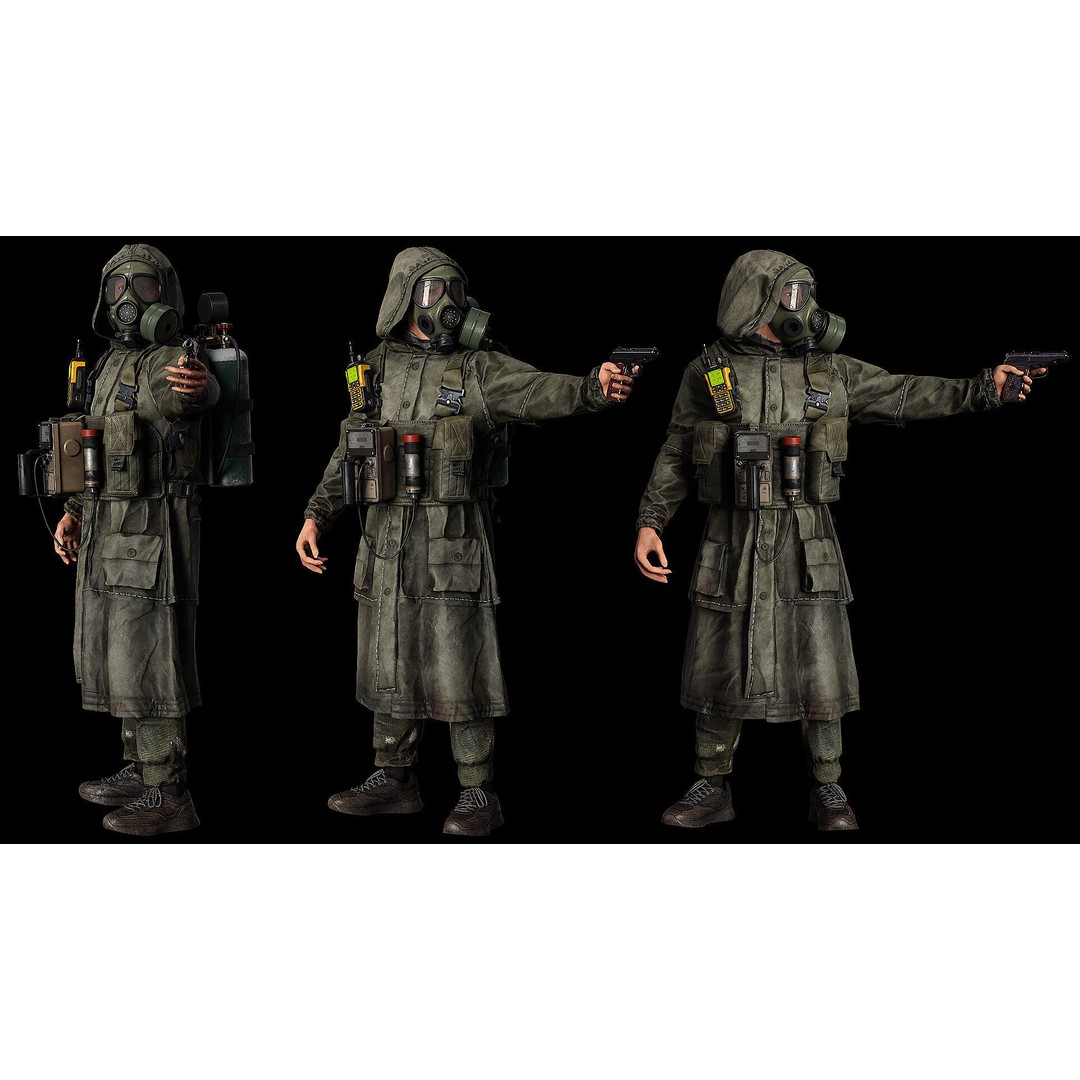 Post-Apocalyptic Survivor 3D Model – Modular Low-Poly Game Asset, FBX - View 4