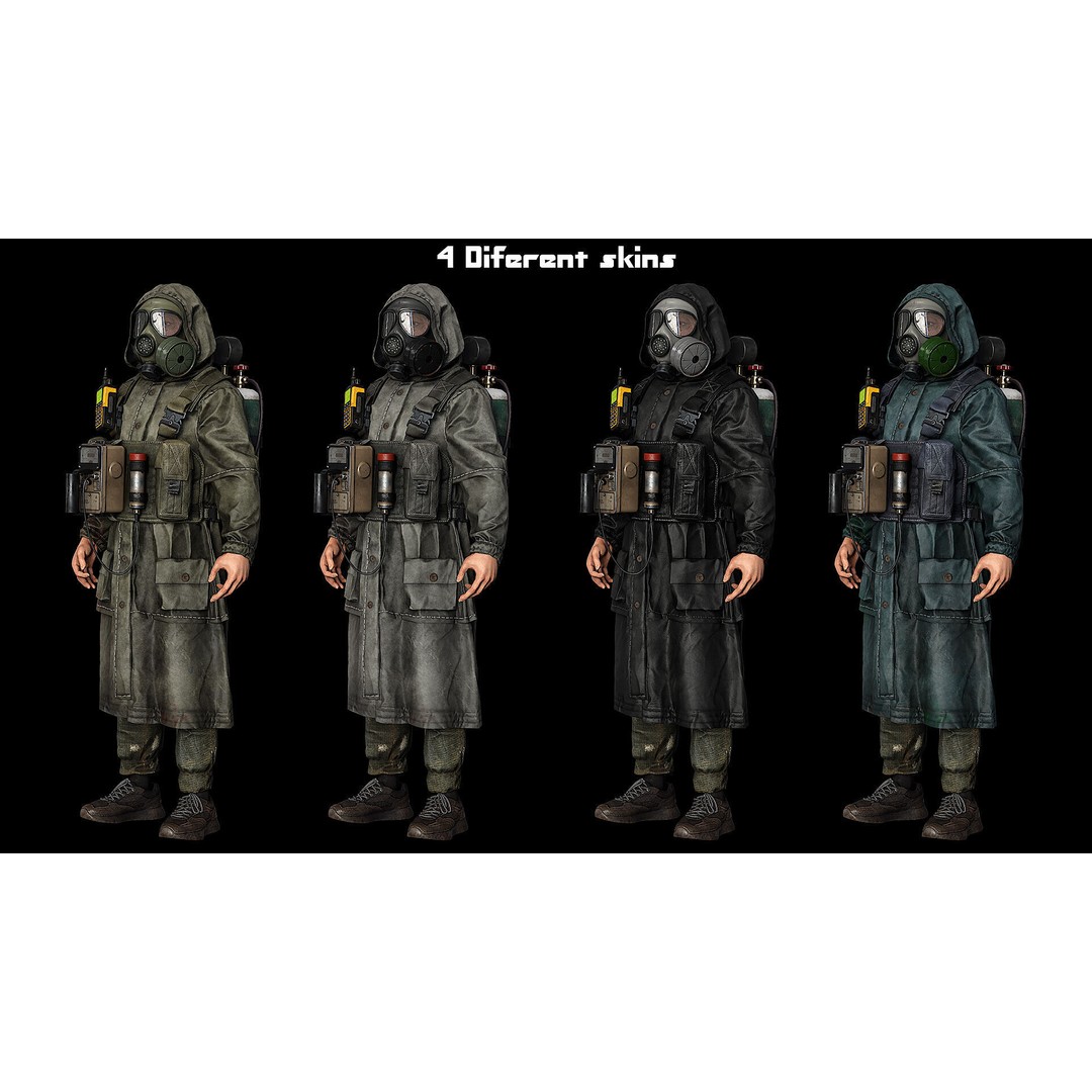 Post-Apocalyptic Survivor 3D Model – Modular Low-Poly Game Asset, FBX - View 6