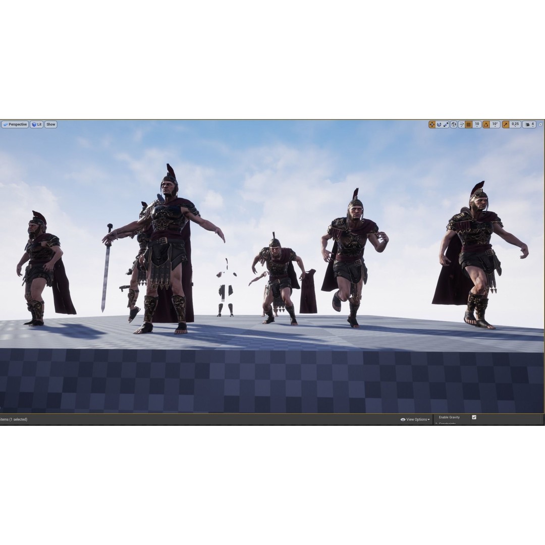 Roman Legion Officer 3D Model – Low Poly Rigged Character for Games - View 19