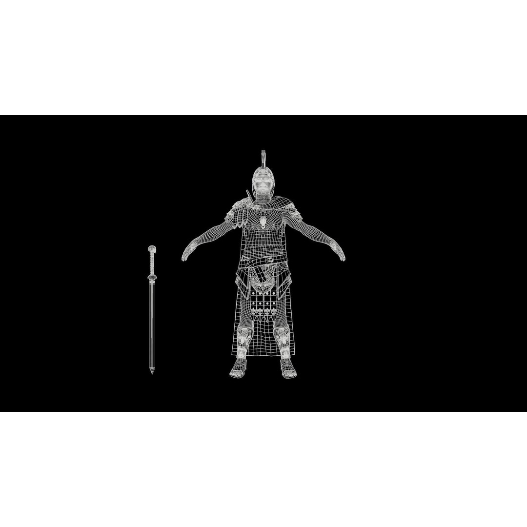 Roman Legion Officer 3D Model – Low Poly Rigged Character for Games - View 20