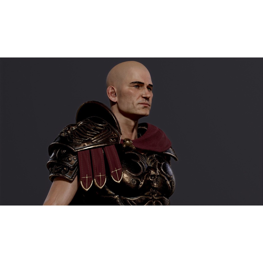 Roman Legion Officer 3D Model – Low Poly Rigged Character for Games - View 5