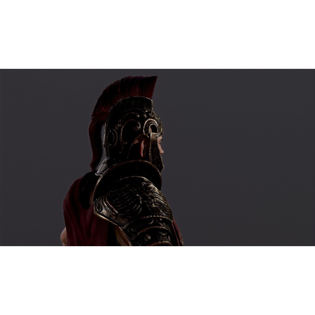Roman Legion Officer 3D Model – Low Poly Rigged Character for Games - View 6