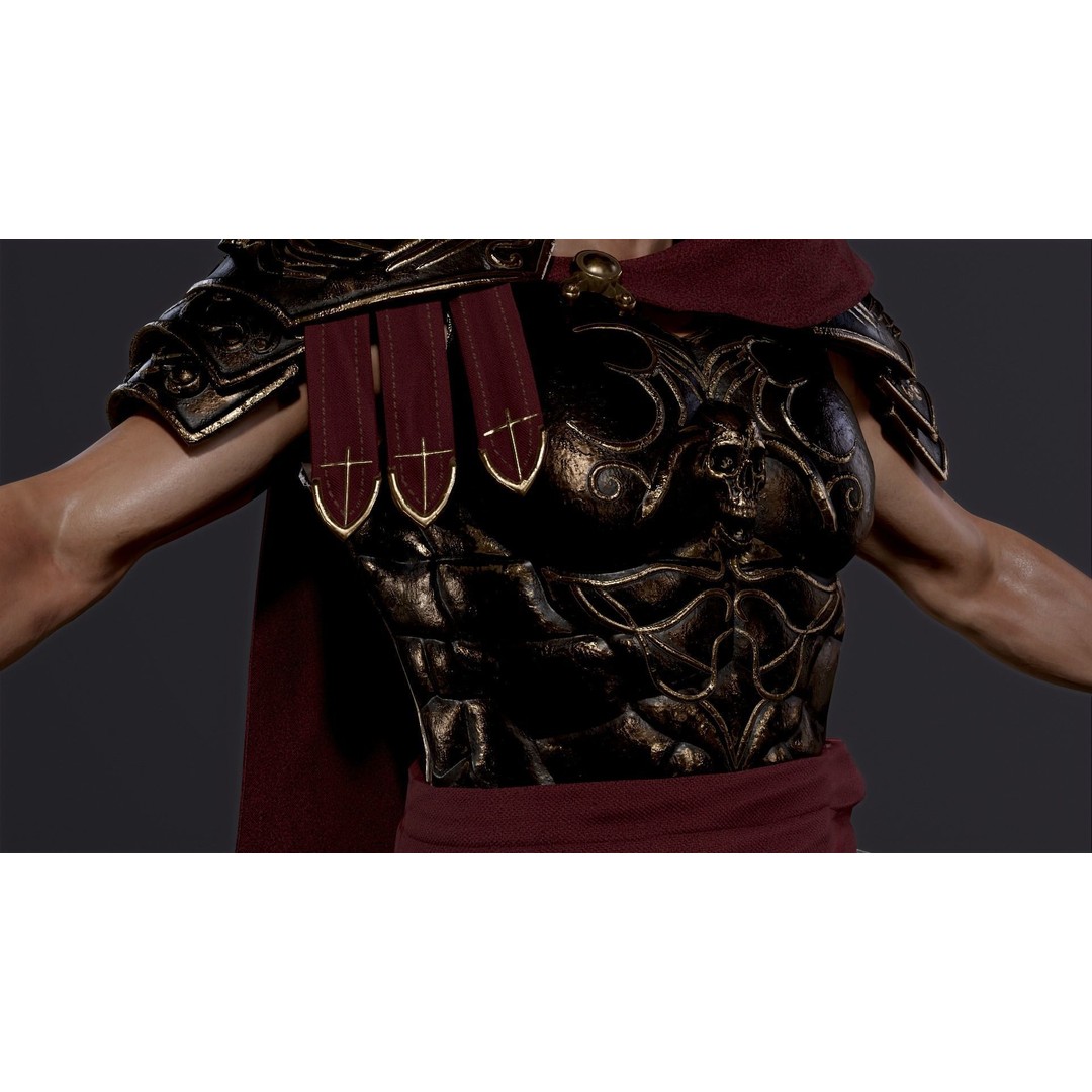Roman Legion Officer 3D Model – Low Poly Rigged Character for Games - View 7
