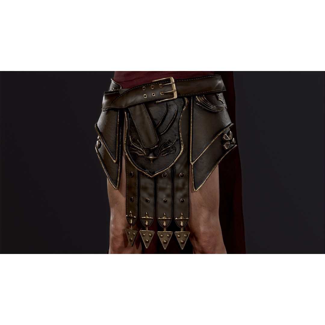 Roman Legion Officer 3D Model – Low Poly Rigged Character for Games - View 8